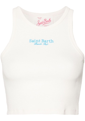 MC2 Saint Barth logo-embroidered crop top - White