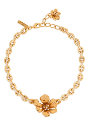 Oscar de la Renta flower-charm crystal-embellished necklace - Gold