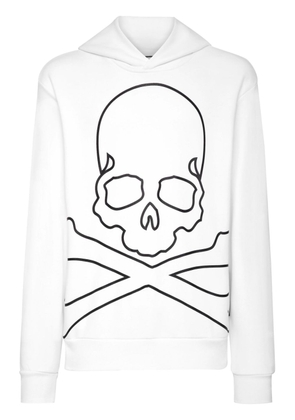 Philipp Plein Skull&Bones long-sleeved hoodie - White