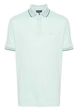 Emporio Armani logo-embroidered cotton polo shirt - Green