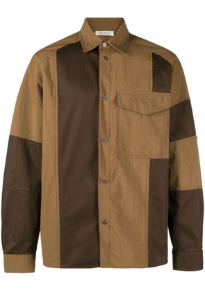 There Was One panelled cotton overshirt - Brown