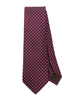 Canali patterned-jacquard silk tie - Red