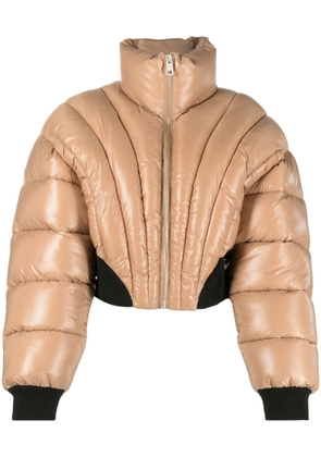 Mugler quilted padded jacket - Neutrals