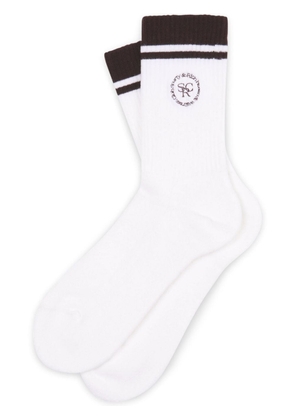 Sporty & Rich logo-embroidered cotton socks - White