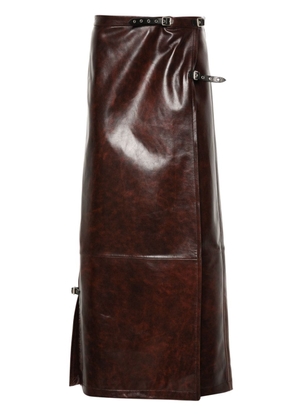 Acne Studios maxi leather skirt - Brown