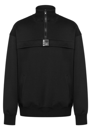Moschino logo-appliqué zip-up sweatshirt - Black