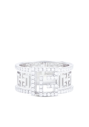 Balmain 18kt white gold Labyrinth Frieze diamond ring - Silver