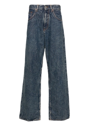 MM6 Maison Margiela cracked-effect straight-leg jeans - Blue