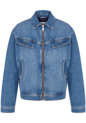 Moschino zip-up denim jacket - Blue