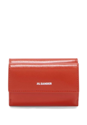 Jil Sander folded mini leather wallet - Red