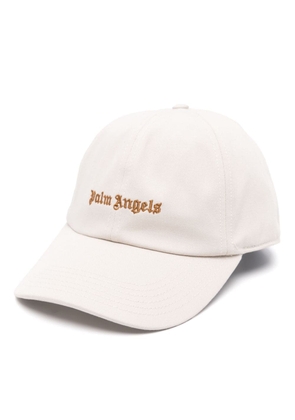 Palm Angels logo-embroidered cotton cap - Neutrals