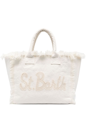 MC2 Saint Barth Varsity logo-appliqué beach bag - Neutrals