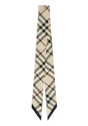 Burberry skinny check silk scarf - Neutrals