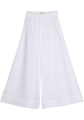 MAURIZIO MYKONOS wide-leg linen trousers - White