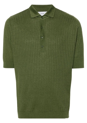 Lardini ribbed-knit short-sleeve polo shirt - Green