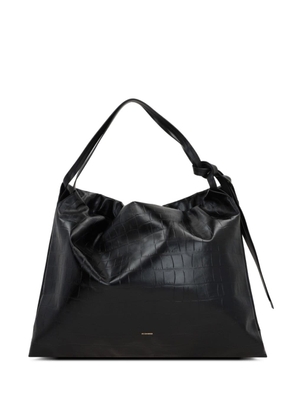 Jil Sander Cushion crocodile-effect leather shoulder bag - Black