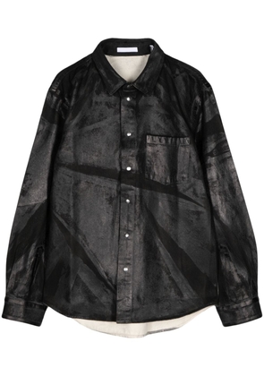 Helmut Lang foil-print denim shirt jacket - Black