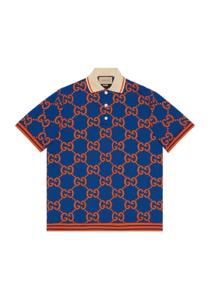 Gucci Cotton Gg Jacquard Polo Shirt