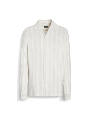 Cotton Linen and Silk Crossover Blend Shirt