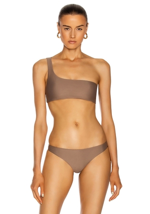 JADE SWIM Apex One Shoulder Bikini Top in Nude - Nude. Size XS (also in ).