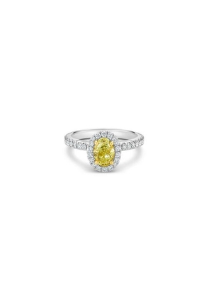 De Beers Aura Fancy Yellow Oval-shaped Diamond Ring In Platinum