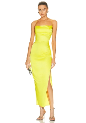 SER.O.YA Celino Silk Dress in Neon Lime - Yellow. Size XS (also in ).