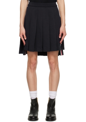 Thom Browne Navy Pleated Miniskirt