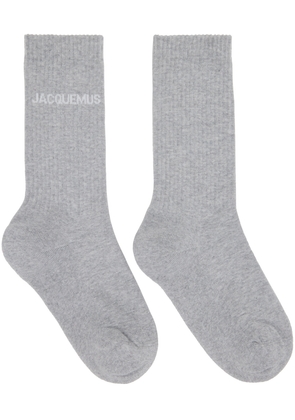 JACQUEMUS Gray Le Raphia 'Les Chaussettes Jacquemus' Socks