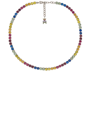 AMINA MUADDI Tennis Necklace in Cocktail Rainbow - Yellow. Size all.