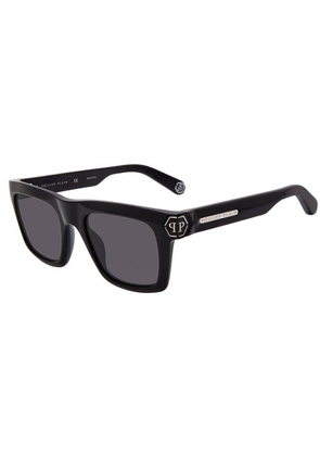Philipp Plein Dark Grey Square Mens Sunglasses SPP043M 0700 52