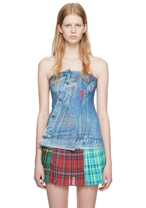 Andersson Bell Blue Printed Tube Top