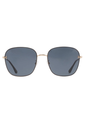 Tom Ford Grey Blue Square Unisex Sunglasses FT0888-K 01A 59