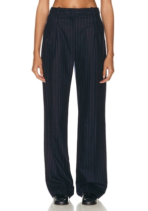 Loulou Studio Amoya Wide Leg Pant in Navy Stripes - Navy. Size L (also in ).