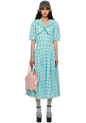Ashley Williams Blue Yuki 3D Midi Dress