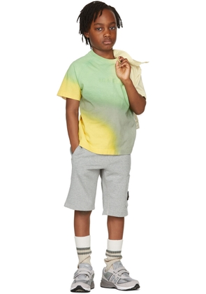 Stone Island Junior Kids Green & Yellow Tie-Dye Logo T-Shirt