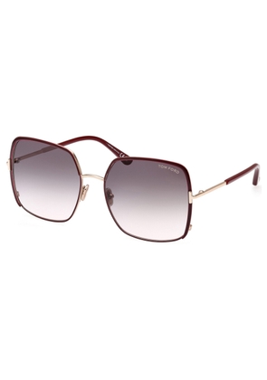 Tom Ford Raphaela Smoke Gradient To Pink Square Ladies Sunglasses FT1006 69W 60