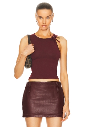 Mimchik Bow Tank Top in Burgundy - Burgundy. Size L (also in ).
