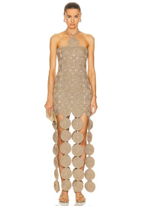 Simon Miller Beep Beep Dress in Star Gold - Metallic Gold. Size L (also in ).