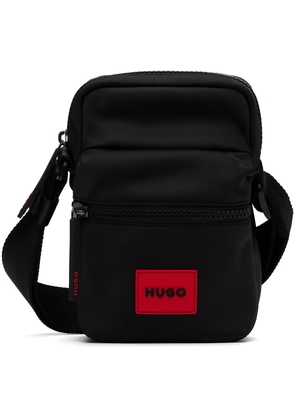 Hugo Black Logo Patch Crossbody Bag