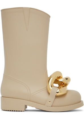 JW Anderson Beige High Chain Rubber Boots