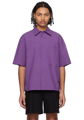 Solid Homme Purple Drawstring Shirt