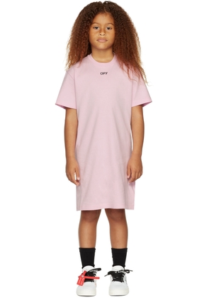 Off-White Kids Pink 'Off' Stamp Dress