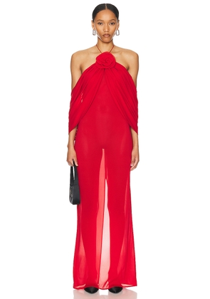 Magda Butrym Halter Neck Dress in Red - Red. Size 34 (also in 38, 40).