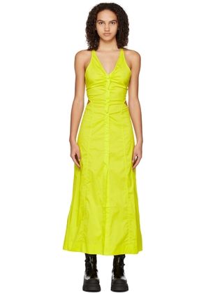 GANNI Yellow Criss-Cross Maxi Dress