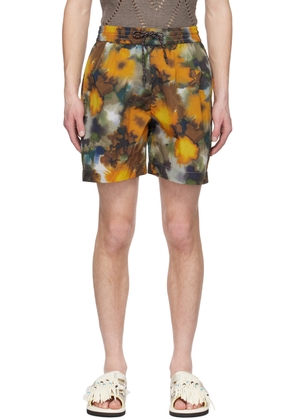 A PERSONAL NOTE 73 Khaki & Yellow Graphic Shorts
