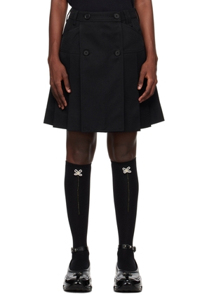 Simone Rocha Black Pleated Miniskirt