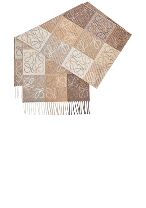 FWRD Boutique Loewe Scarf In Wool And Cashmere in White & Beige - Beige. Size all.