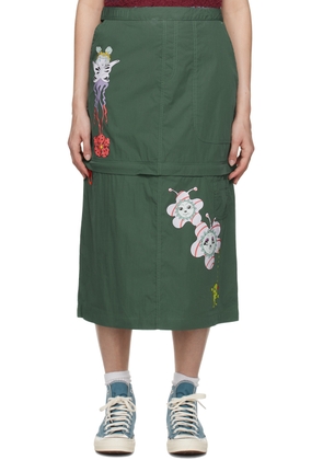 Brain Dead Green Convertible Midi Skirt
