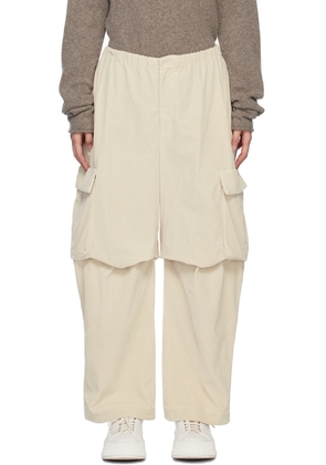 Lauren Manoogian Off-White Elasticized Trousers