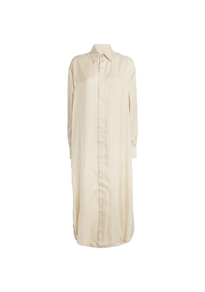 Le Kasha Silk Striped Midi Shirt Dress